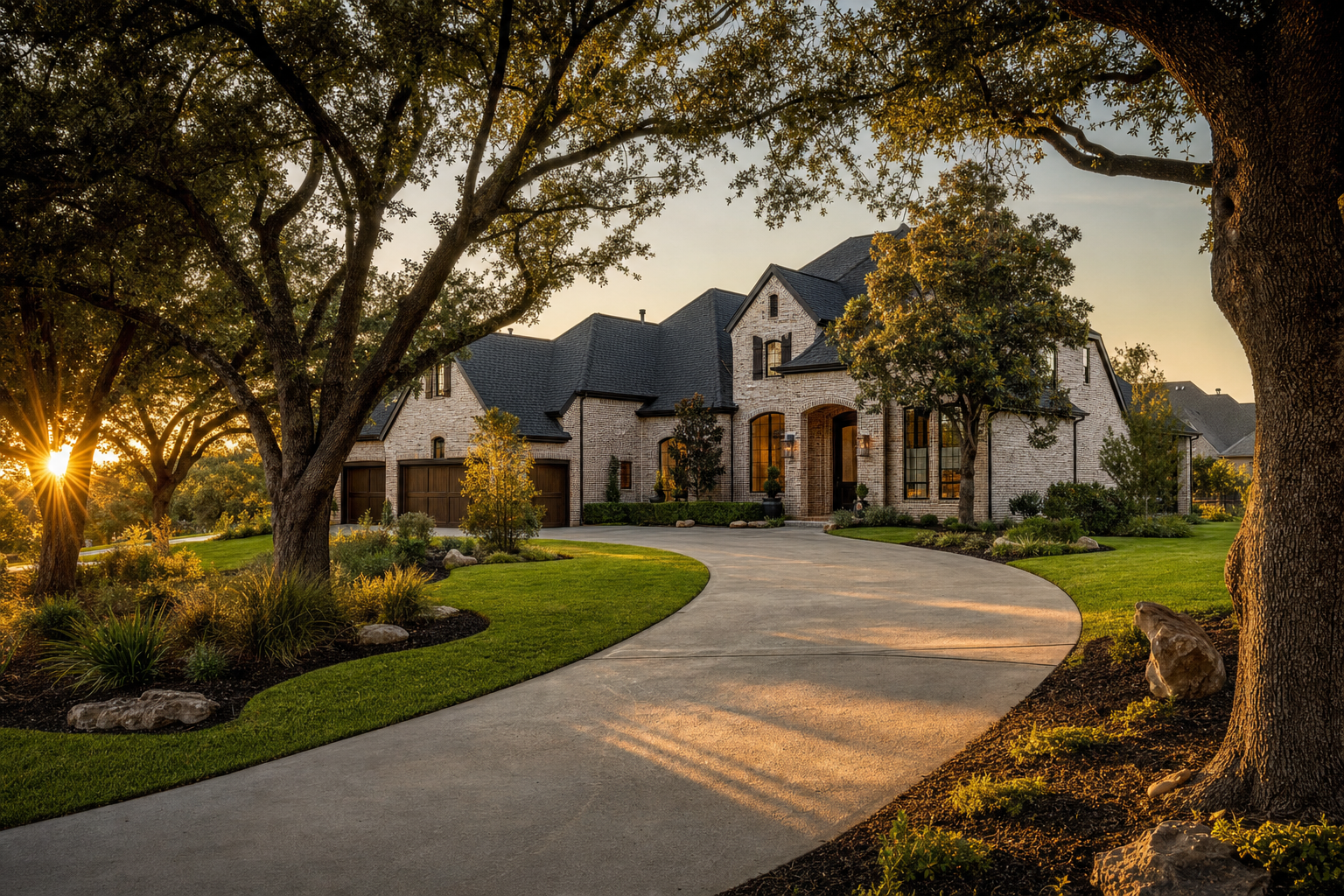 A well-maintained single-family home managed by Park Place in a Texas neighborhood
